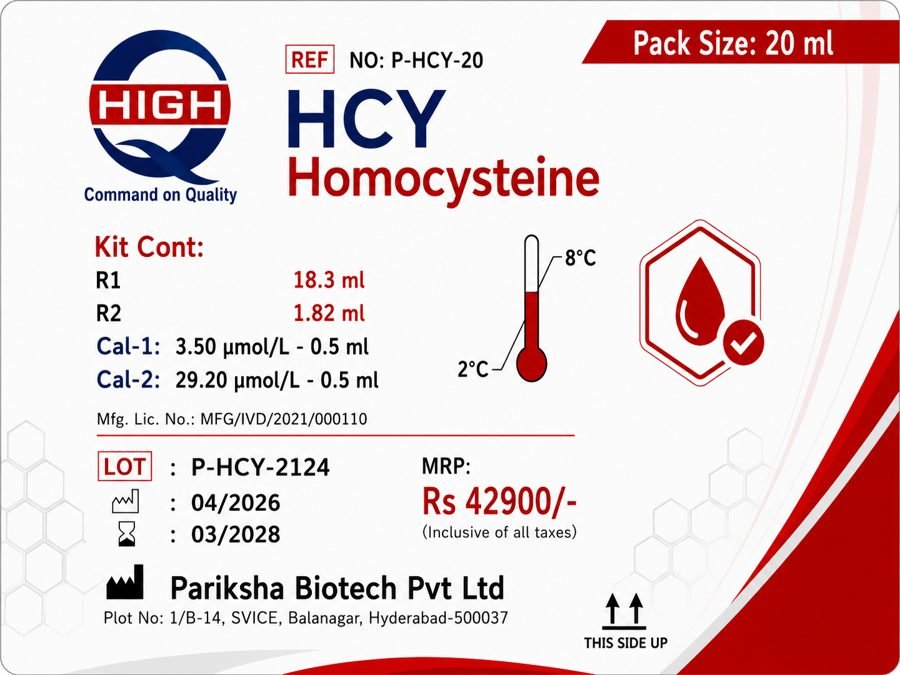 HCY (Homocysteine) Kit - P-HCY-20